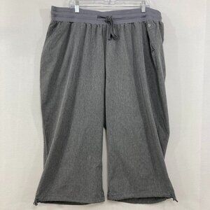 LIVI Lane Bryant size 22/24 Gray Wide Leg Stretch Pull-on Active Capri Pants